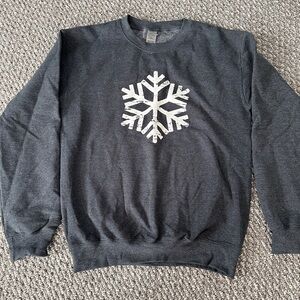 Gildan Dark Gray Snowflake Sweatshirt